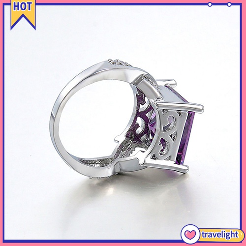 Nhẫn Đính Đá Vuông K1 Thời Trang Cho Nữ