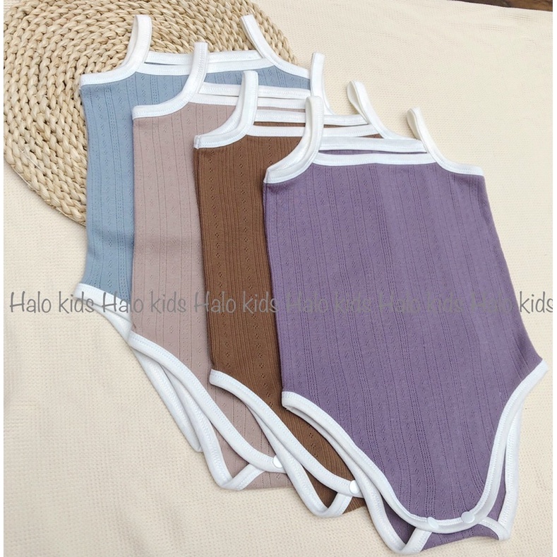 Body 2 dây chất liệu cotton thông hơi xuất hàn cho bé