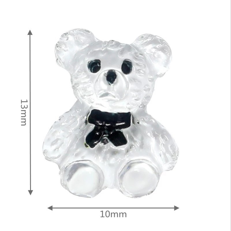 Miếng Dán Trang Trí Móng Tay Trong Suốt Hình Gấu 10 * 13mm