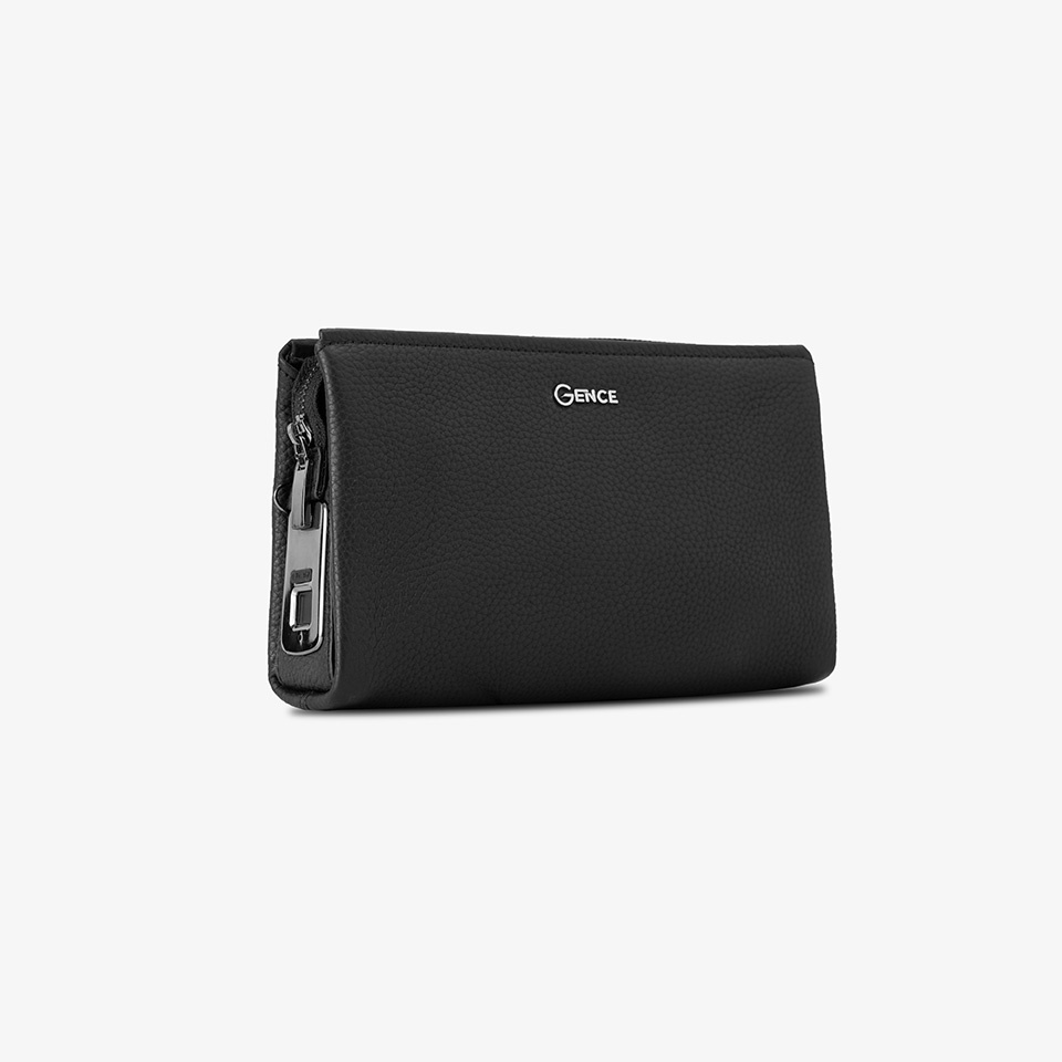 Ví Cầm Tay Nam Da bò vân Mill Cao Cấp Gence RB06 Thiết kế khóa vân tay bên hông tiện dụng và an toàn