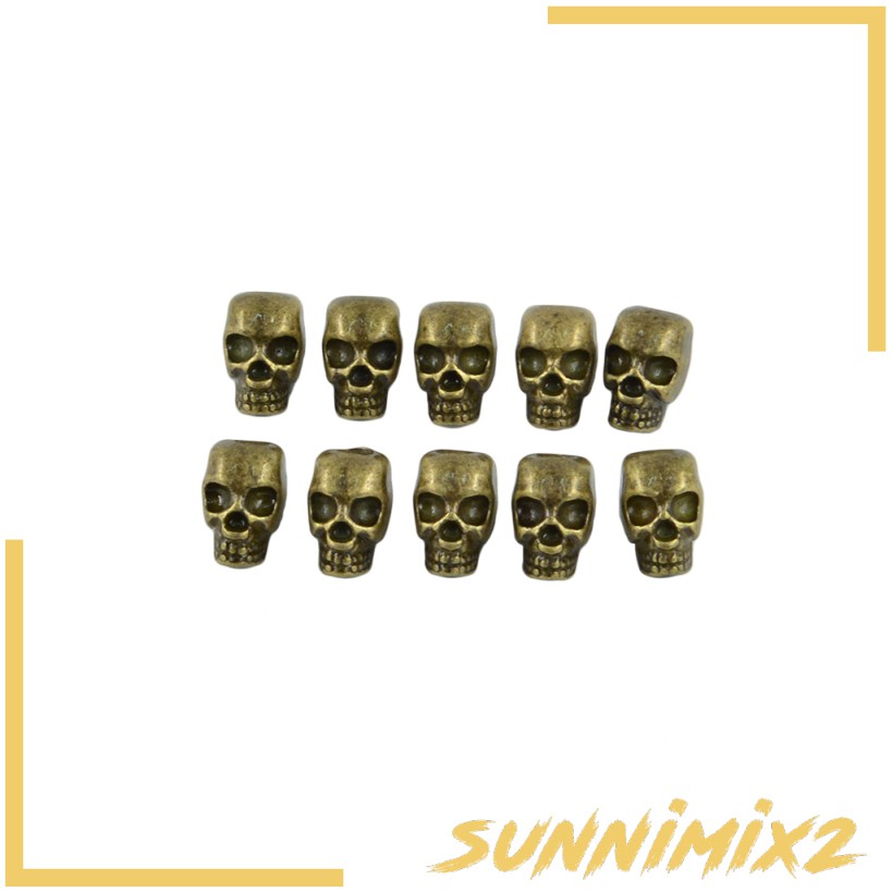 10Pcs 3D Skull Charms Bracelet Crafts Spacer DIY Jewelry Making Charms Beads