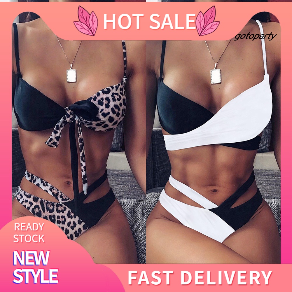 Bộ Bikini Họa Tiết Da Báo Màu Sắc Thời Trang Mùa Hè Quyến Rũ Cho Nữ