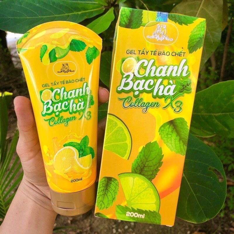 Tẩy Tế Bào Chanh Bạc Hà Collagen X3 Loại Bỏ Tế Bào Chết Giúp Da Mịn Màng Tuýp 200ml - Công ty Đông Anh