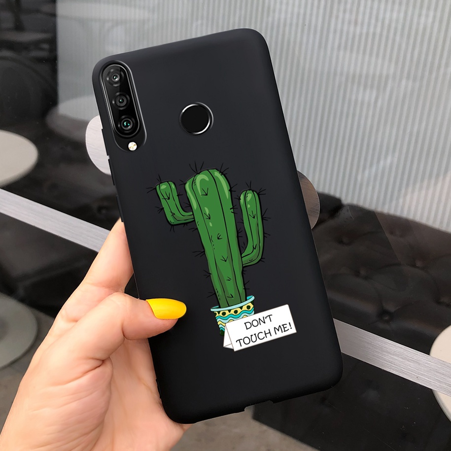 Ốp TPU dẻo màu trơn có họa tiết cho Huawei P30 Lite 2020 MAR-L21A Huawei P30 P30Lite Nova 4E MAR-LX2
