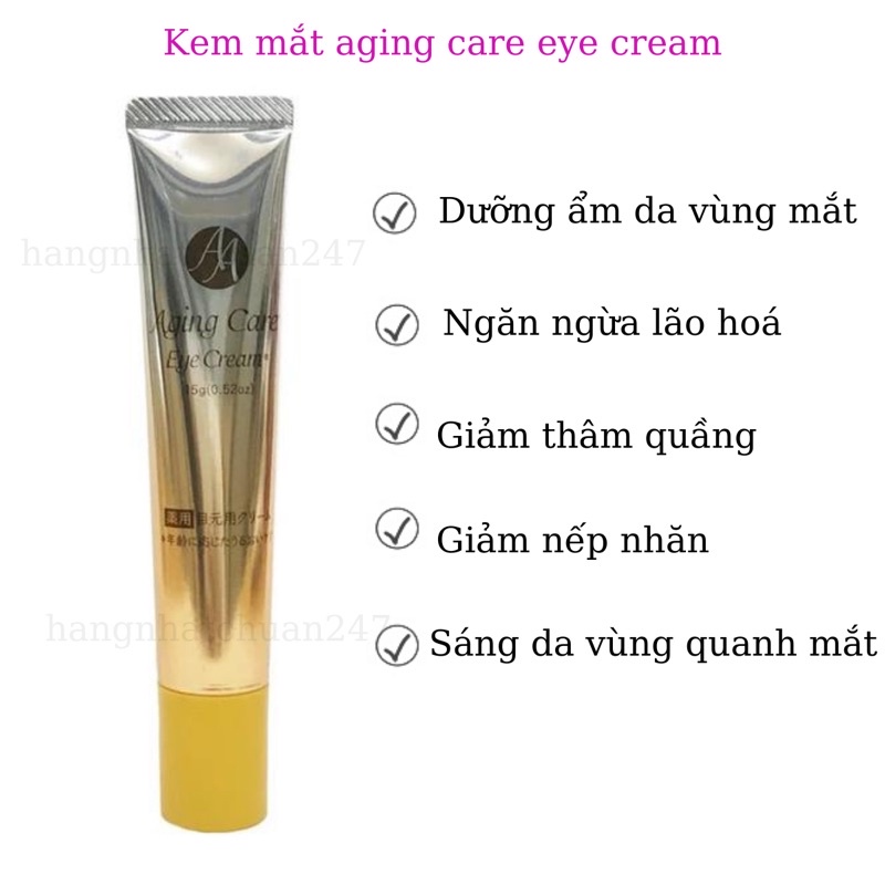 kem dưỡng giảm thâm quầng nếp nhăn sáng da vùng mắt aa aging care eye cream 15g nhật bản