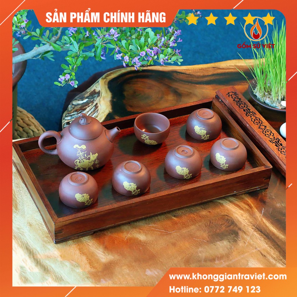 Khay Trà Gỗ Để Bàn - Khay Đựng Trà Hình Chữ Nhật - Gỗ Gụ Cao Cấp