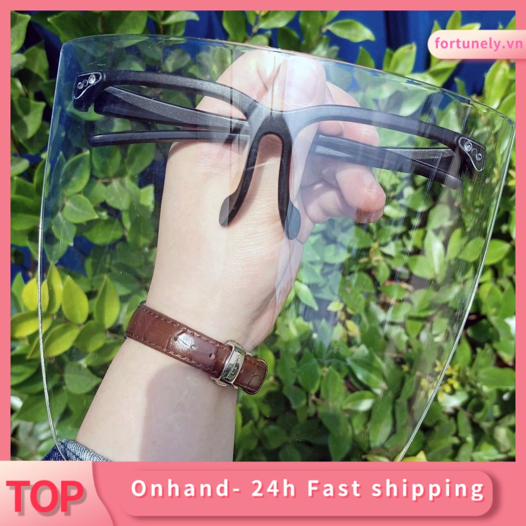 Kính bảo hộ 【Stock】Khẩu trang face shield Tấm chắn mặt có thể tái sử dụng chống gió Tấm che mặt quá khổ Face Shield fortunely.vn | BigBuy360 - bigbuy360.vn
