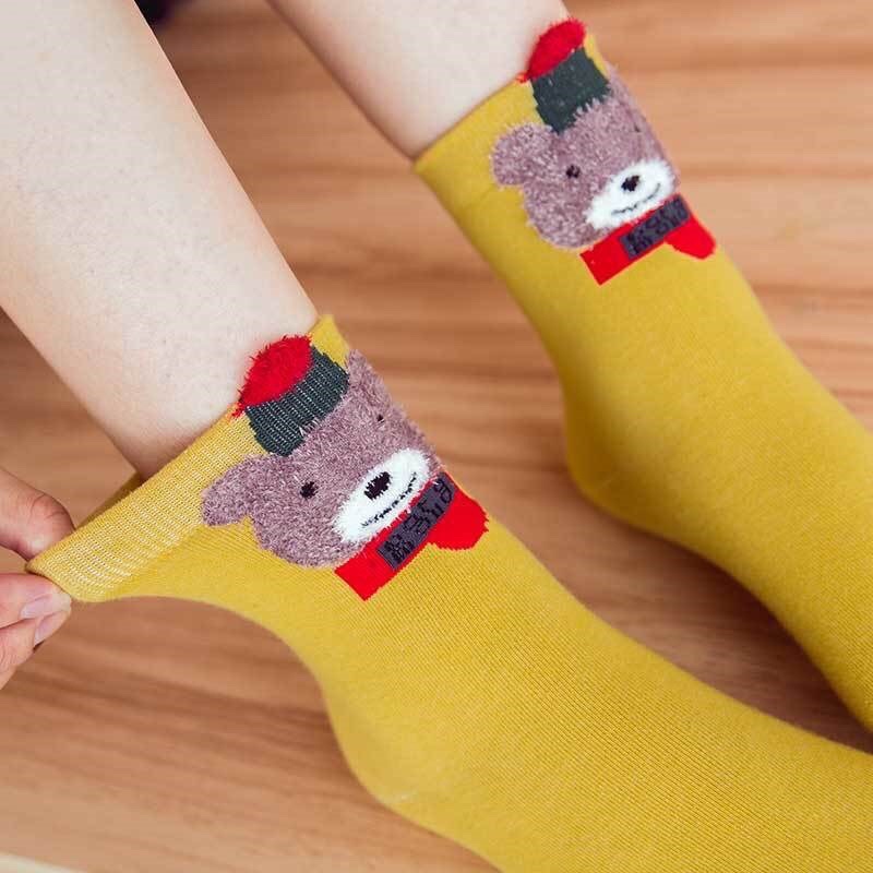 combo hộp 4 đôi tất nữ cao cổ đáng yêu