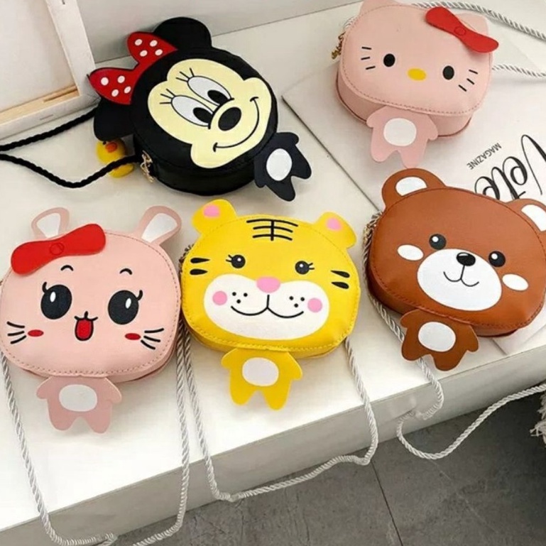 (CAO CẤP)Túi đeo chéo cho bé da PU hình mickey, kiti thỏ, gấu, hổ dễ thương ngộ nghĩnh ❤️ 𝗚𝗜𝗔𝗗𝗨𝗡𝗚𝗛𝗔𝗡𝗢𝗜𝟯𝟵 ❤️