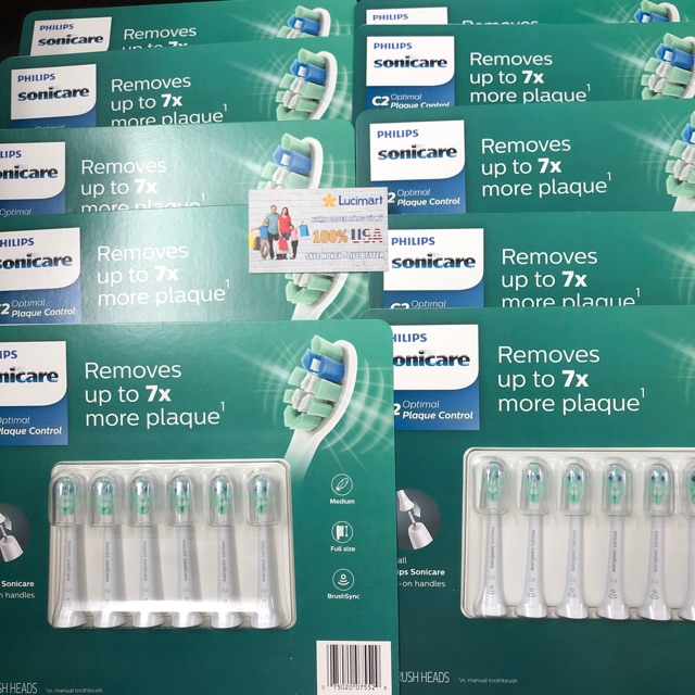 Đầu bàn chải điện Philips Sonicare Plaque Control C2 (vỉ 6 cái) [Hàng Mỹ]