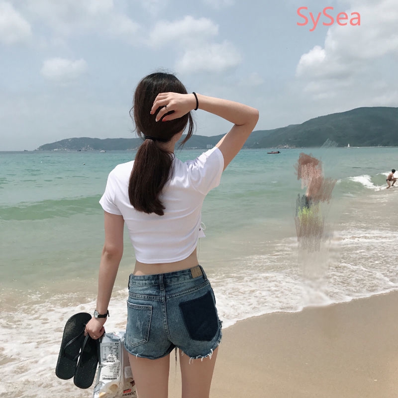 Áo croptop tay ngắn thiết kế quyến rũ hợp thời trang cho nữ