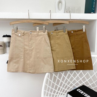 Chân váy chữ A dáng ngắn chất vải kaki Xonxen shop size s m mã 667