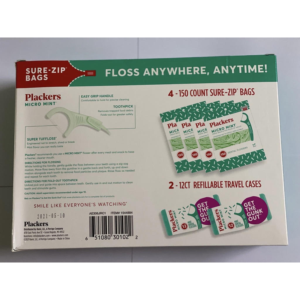 Tăm Chỉ Nha Khoa Plackers Micro Mint Dental Flossers 624 cây - Mỹ