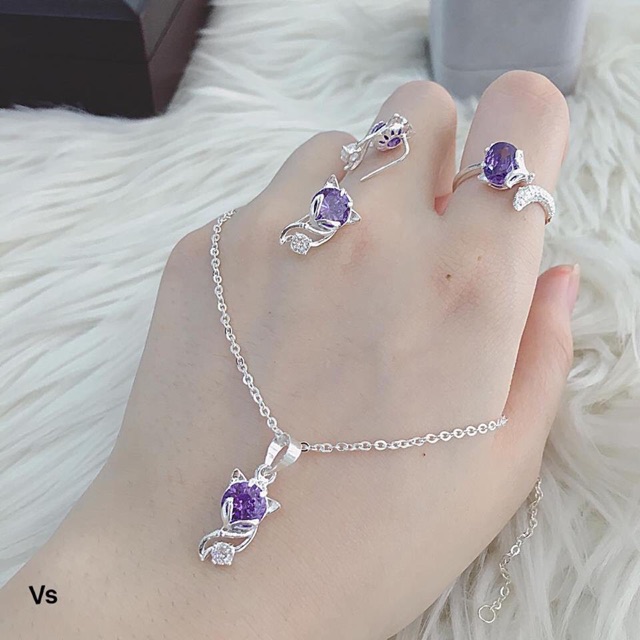 Bộ hồ ly 3 món nhỏ xinh bạc ta y ảnh LINH MIU SILVER