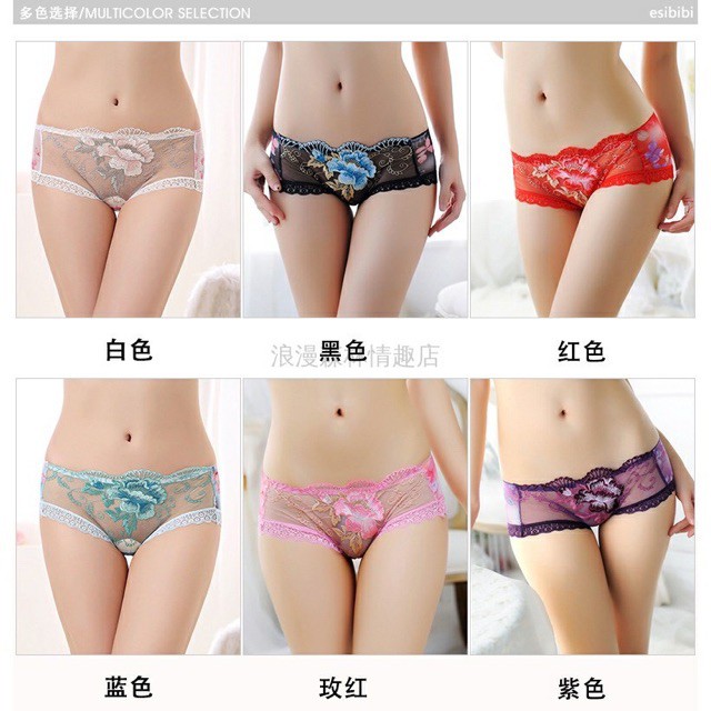 Combo 10 Quần lót lưới tàng hình thêu hoa 3D siêu mềm mịn 803 [BI &amp; CI]