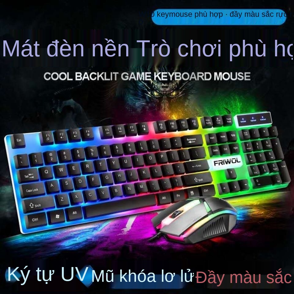 Bộ bàn phím và chuột có dây dạ quang Follow spot Leopard G211B Bộ thao tác USb cảm nhận chuột và bộ bàn phím