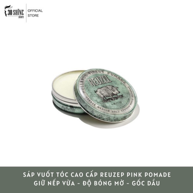 Sáp Vuốt Tóc Reuzel Green Pomade GIỮ NẾP VỪA - ĐỘ BÓNG MỜ - GỐC DẦU 35g