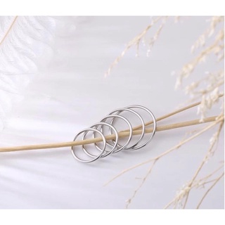 Nhẫn Nữ Bạc Ta Kiểu Dáng Tròn Trơn Basic Đơn Giản