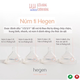 Núm ti bình sữa hegen cho bé, núm ty thay thế số 0, 1, 2, 3 và y cắt