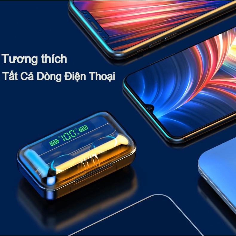 Tai nghe Bluetooth 5.0 AMOI F9 PRO - Bản Quốc Tế 2022 Nút Cảm Ứng Chống Nước - Pin Sạc 2000mah