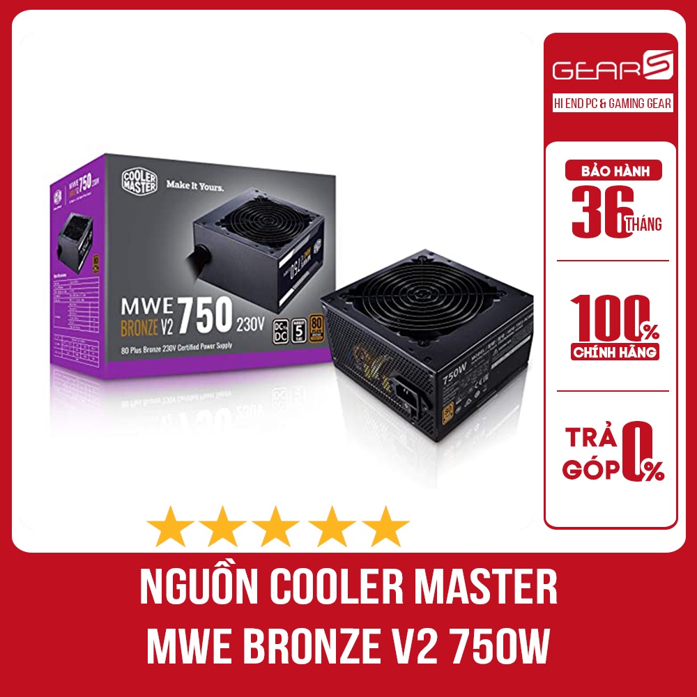 Nguồn Cooler Master MWE Bronze V2 750w (80 Plus Bronze/Màu Đen) - Bảo hành chính hãng 36 Tháng