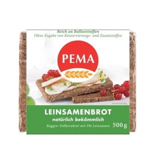 Bánh mỳ đen hạt lanh hiệu Pema 500g