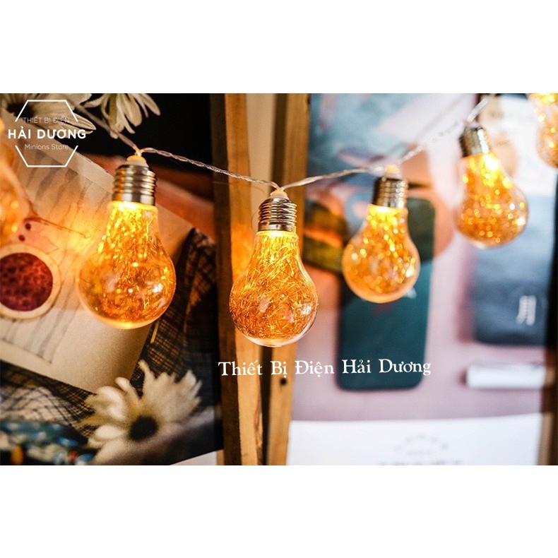 Bộ dây đèn led trang trí 20 bóng đèn dài 4 mét chân cắm USB - Tặng kèm củ sạc - Bảo hành 1 năm - Trang trí decor