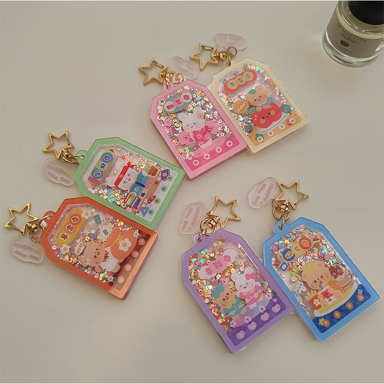 MÓC KHÓA SHAKER KIM TUYẾN ACRYLIC HÌNH TÚI OMAMORI PHONG CÁCH HOẠT HÌNH
