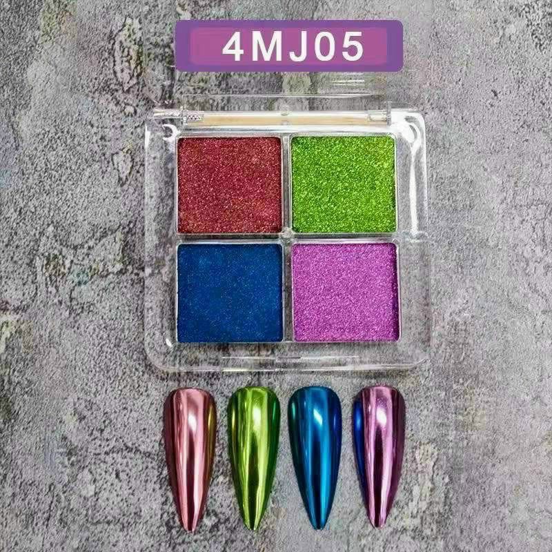 Sét Nhũ Tráng Gương - Trang Trí Móng Tay Với 4 Màu Tráng Gương Đẹp - Lẻ 1 Sét 4 Hũ
