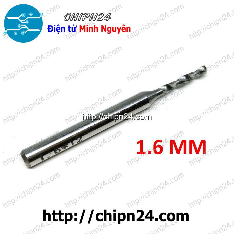 [1 CÂY] Mũi khoan mạch in CNC HỢP KIM 1.6mm (Mạch điện tử, PCB)