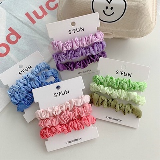Set Scrunchies 3 Dây Buộc Tóc Màu