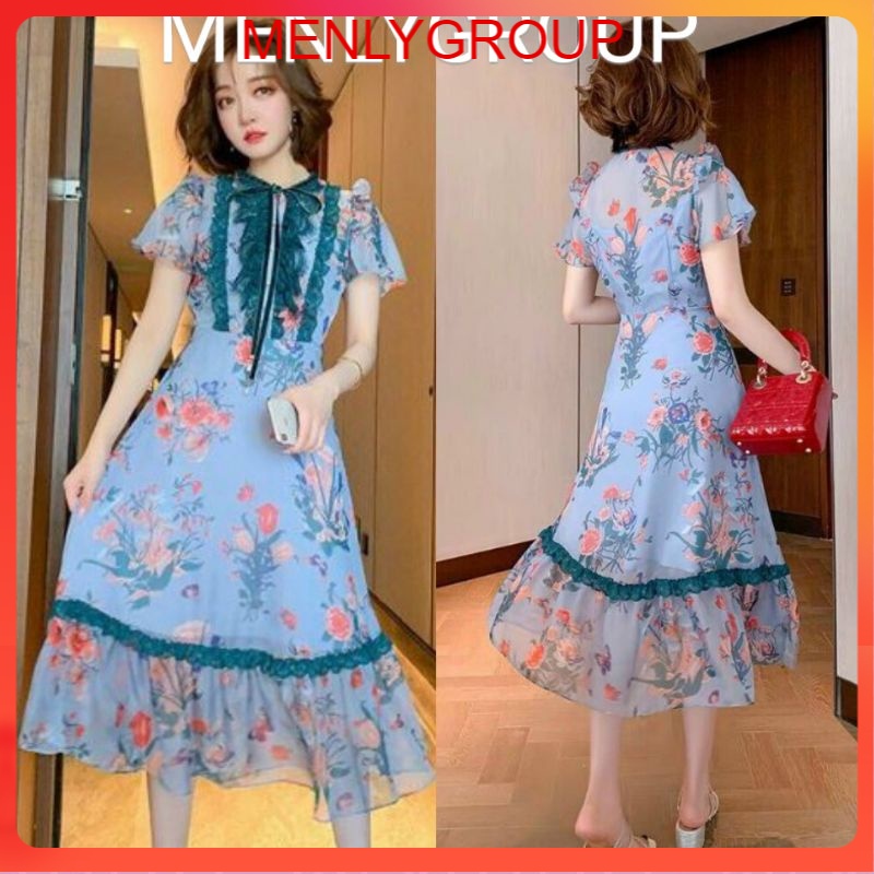 ĐẦM MAXI HOA PHỐI REN CAO CẤP