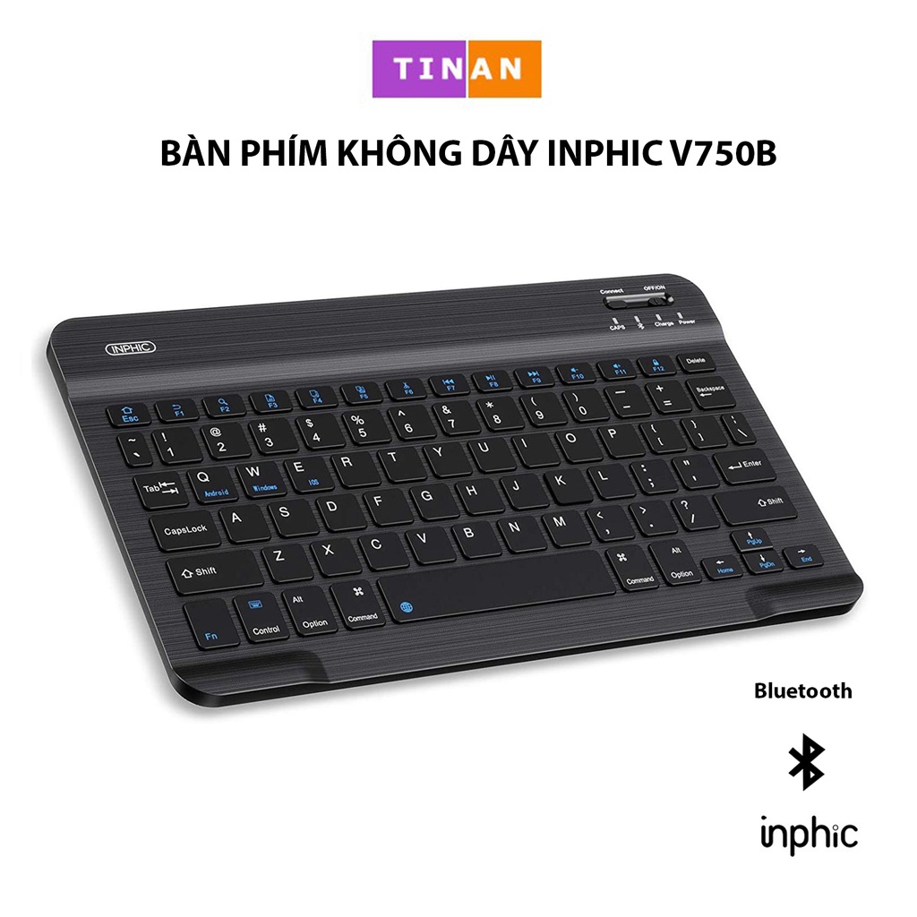 INPHIC Bàn Phím Không Dây Bluetooth  Siêu Mỏng Cho Mac, iPad, iPhone, Máy Tính Bảng Và Laptop Windows, Máy Tính Để Bàn