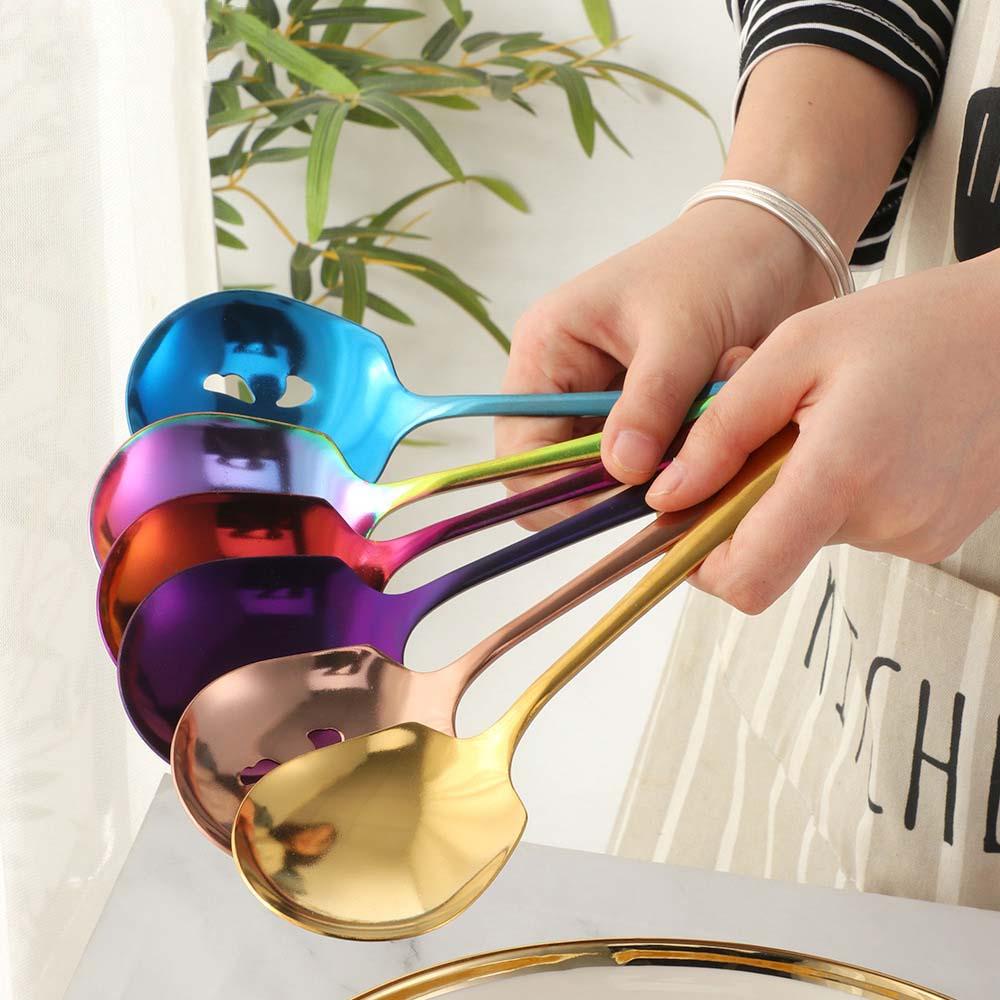 Set 1 / 2 Muỗng Múc Canh Bằng Thép Không Gỉ Tiện Dụng Cho Nhà Bếp