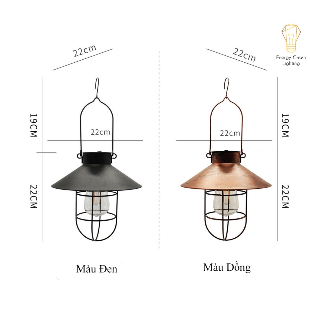 Đèn Treo Thả Phòng Nổ Energy Green Lighting Retro PA02 - Sử Dụng Năng Lượng Mặt Trời - Decor Bắc Âu Trang Trí