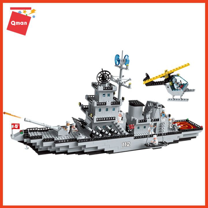 Bộ xếp hình Qman Chiến hạm- tàu thuyền: Lego- QMAN 112 gồm 970 chi tiết