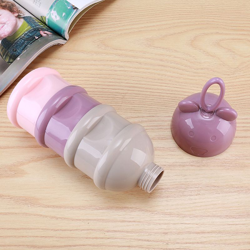 Hộp đựng sữa bột 3 tầng thiết kế hình gấu dễ thương cho bé