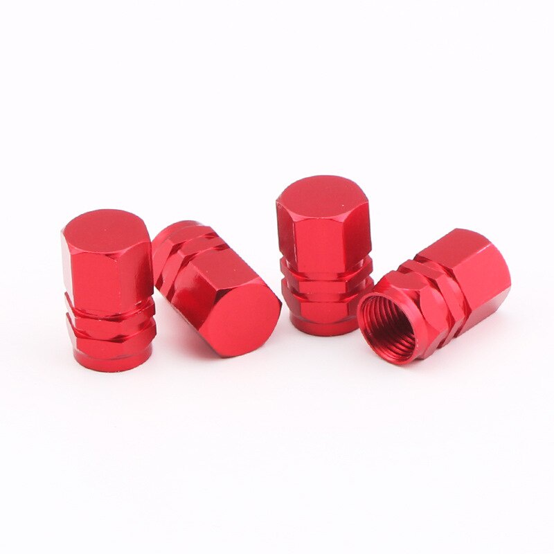 Bộ 4 Nắp Van Khí Bánh Xe Hình Lục Giác Bằng Hợp Kim Nhôm Ốp