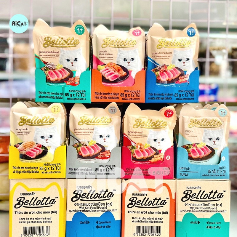 Pate cho Mèo BELLOTTA gói 85g Cá Ngừ Thật  Full 7 vị ⚡️Nội địa THÁI⚡️Cực Thơm Ngon