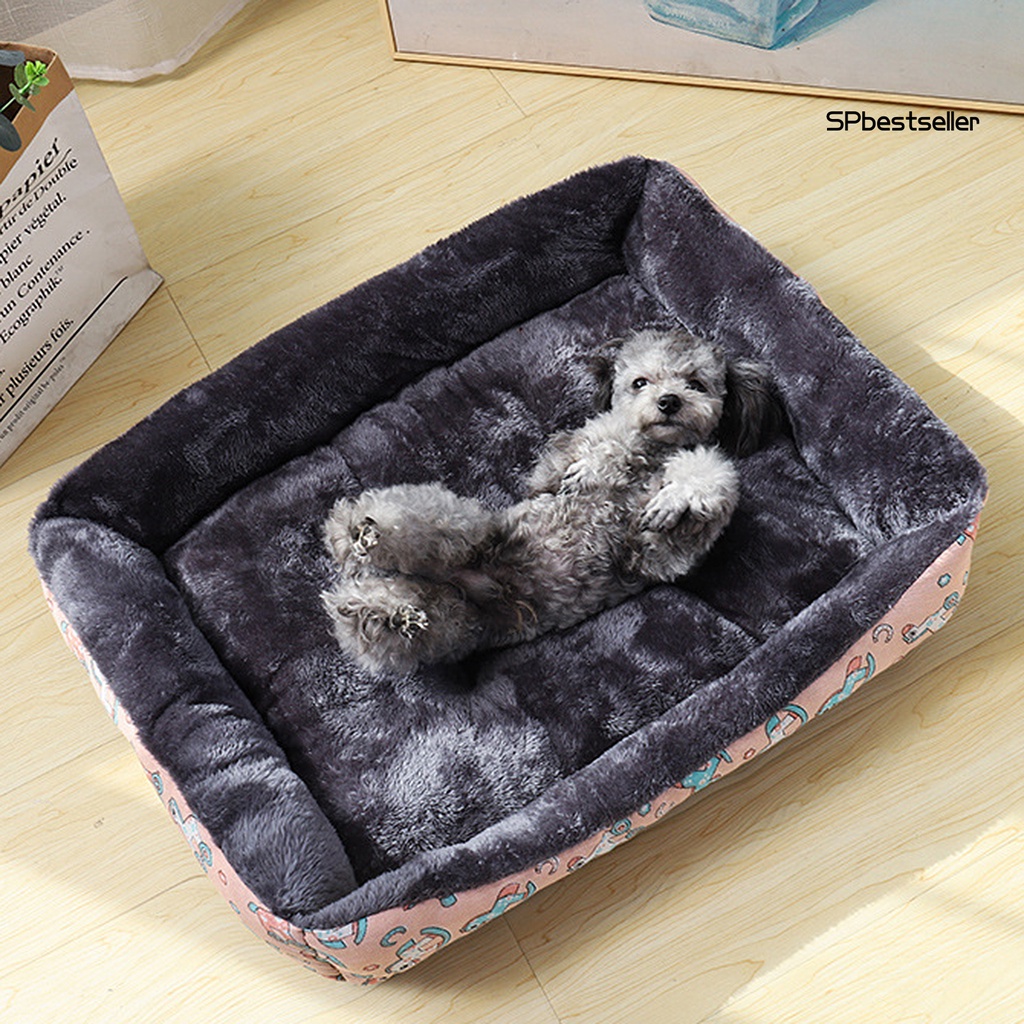 Giường Ngủ Hình Chữ Nhật Giữ Ấm Mùa Đông Cho Thú Cưng