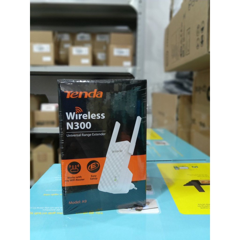 Bộ Kích sóng wifi, Cục kích sóng wifi Repeater 300Mbps Tenda A9 2 Râu - Cho tốc độ vượt bậc TENDA A9 - 2020