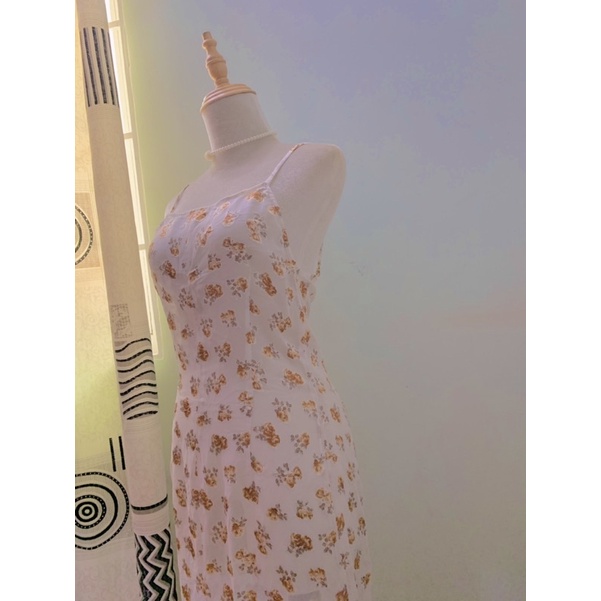 Đầm ngủ voan Hàn hoạ tiết hoa nhí Vintage