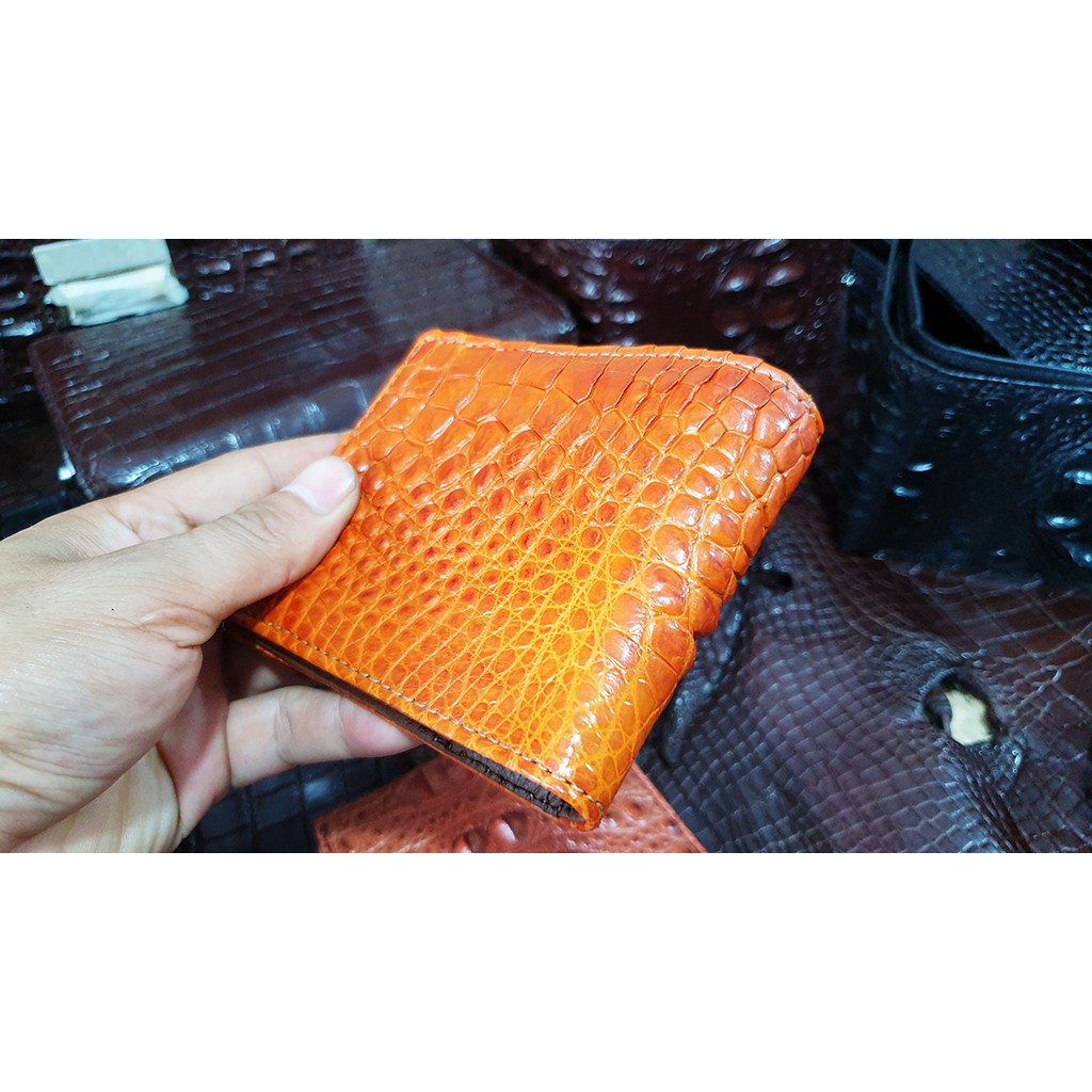 VÍ DA CÁ SẤU BỀN ĐẸP NHẤT || VÍ DA CÁ SẬ CHẤT THẬT|| Handmade crocodile leather wallet