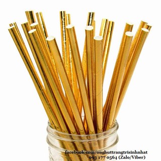 Ống hút giấy vàng, 25 ống/gói - Hàng loại 1