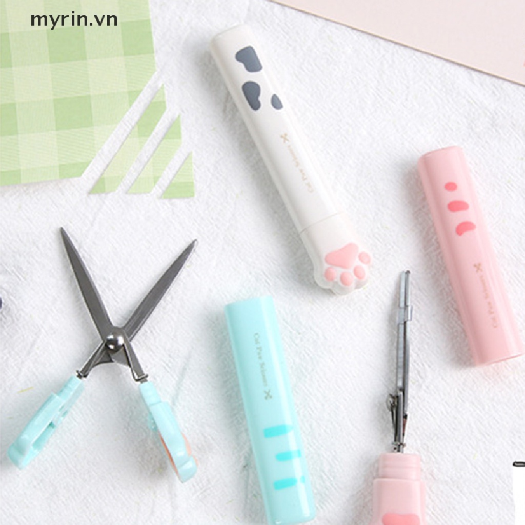 Kéo Cầm Tay Bằng Thép Không Gỉ Hình Bàn Chân Mèo Dễ Thương Đa Năng