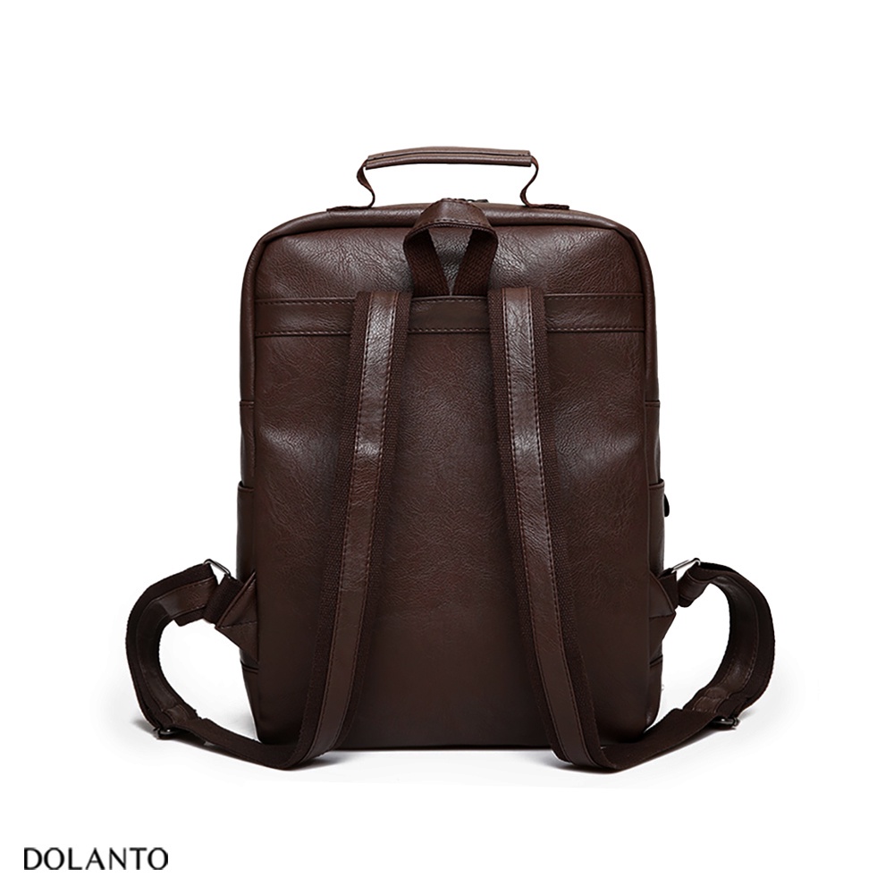 Balo Đi Học Da BOX Chống Nước Cao Cấp Thời Trang Rẻ Đẹp Nhẹ Da Đen Đựng Laptop Đi Chơi Du Lịch Nam Nữ DOLANTO