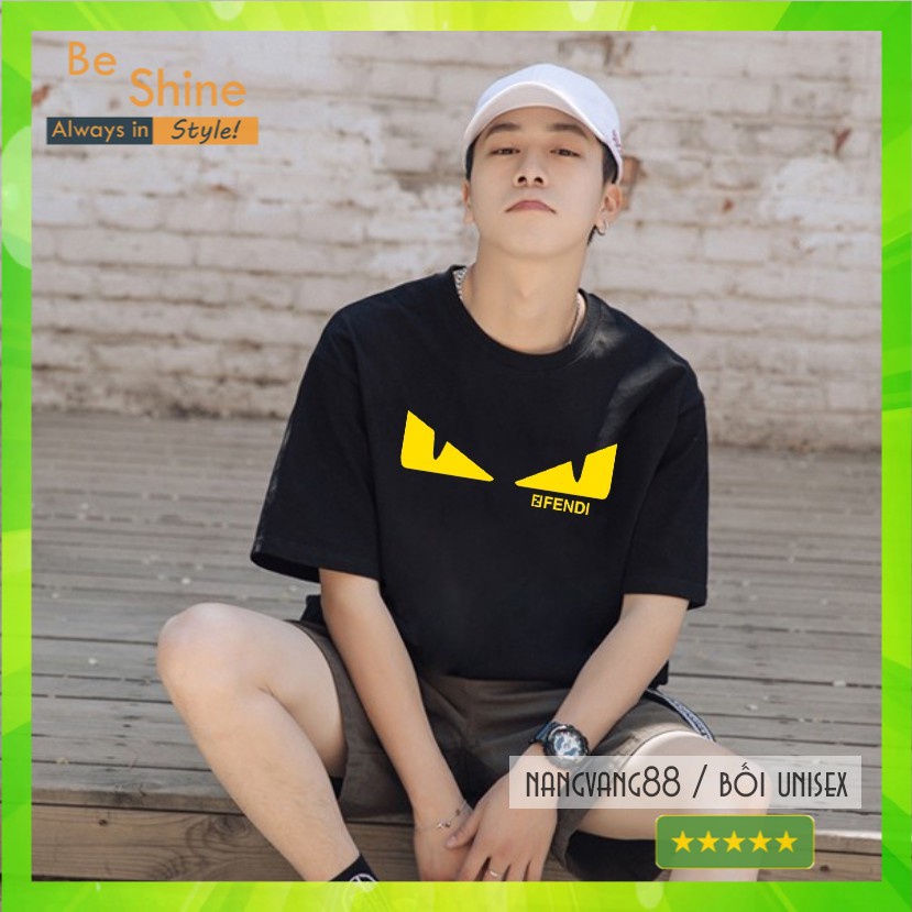 Áo Thun Unisex Form Rộng Mắt Cáo Cực Ngầu DCV In Nhũ Vàng Độc Đáo - Áo Phông Tay Lỡ Cotton Cổ Tròn - Beshine Clothing