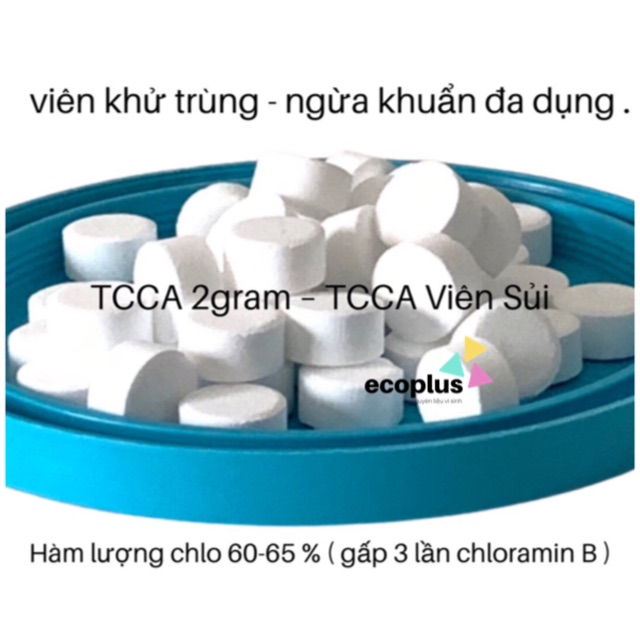 Viên sủi tẩy uế, tẩy mùi, khử trùng diệt khuẩn hồ bơi/ nước/ lavabo / bồn rửa, 2g