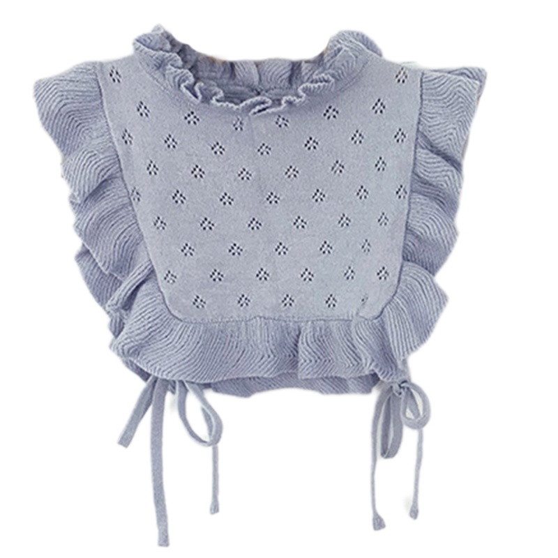 Yếm Cổ Bằng Cotton Dệt Kim Màu Sắc Trơn Dành Cho Bé Gái