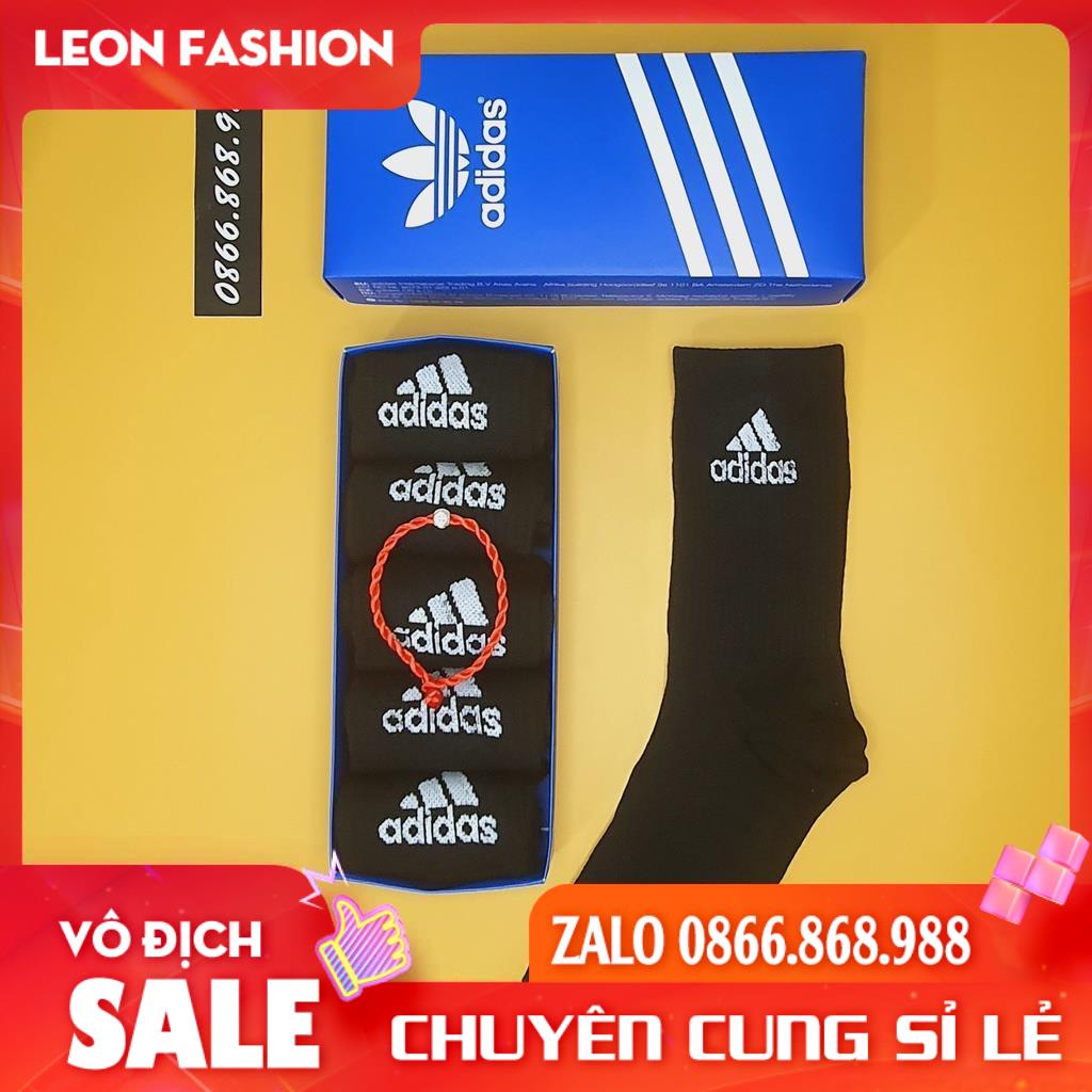 Tất  ADIDAS Cổ cao Hàng dày xuất khẩu [Hộp 5 Đôi] Vớ Nam Nữ Thể thao Dệt kim Cao cấp QUÀ TẶNG - Kho sỉ tất